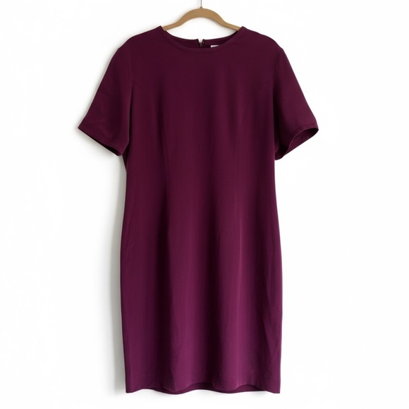Talbots Dresses & Skirts - Talbots Vintage Silk Sheath Holiday Party Dress Short Sleeve Christmas Purple 14
